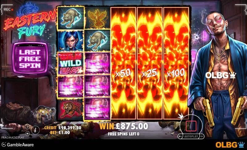 Eastern Fury slot Free Spins feature screenshot