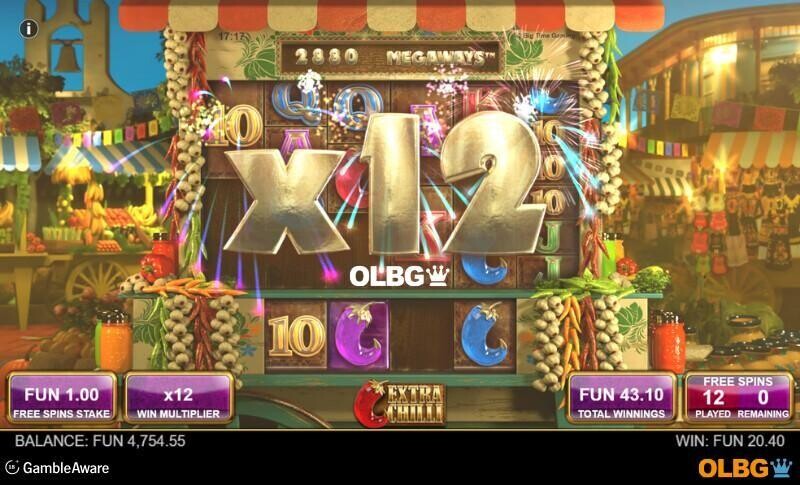 Extra Chilli Megaways slot Free Spins feature screenshot
