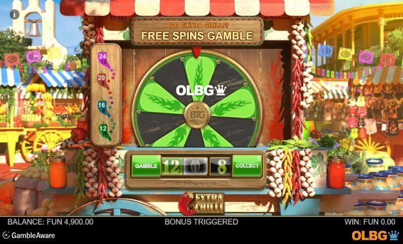 Extra Chilli Megaways slot Free Spins Gamble feature screenshot