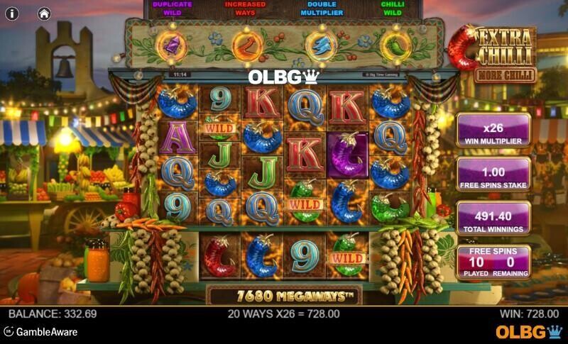 Extra Chilli More Chilli slot Free Spins feature screenshot