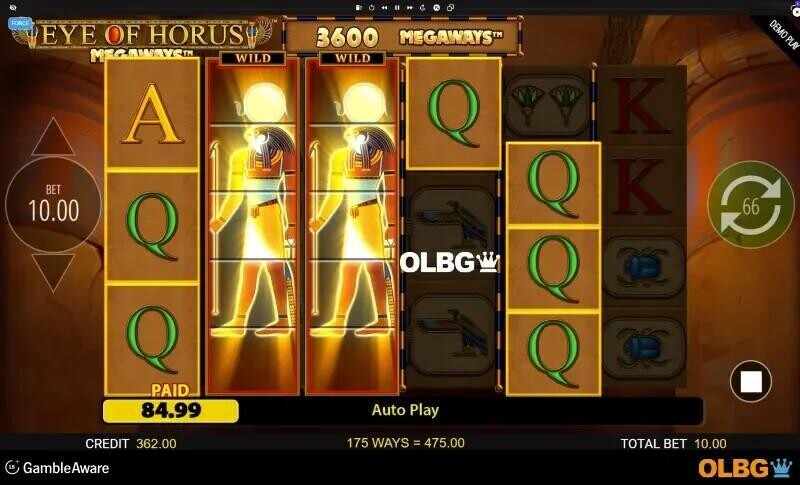 eye of horus megaways slot expanding horus wilds screenshot