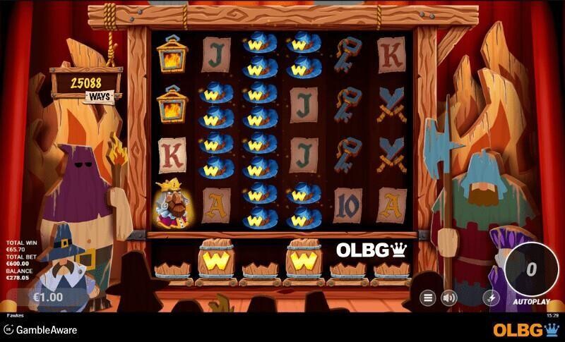 Fawkes slot High Treason Free Spins feature screenshot