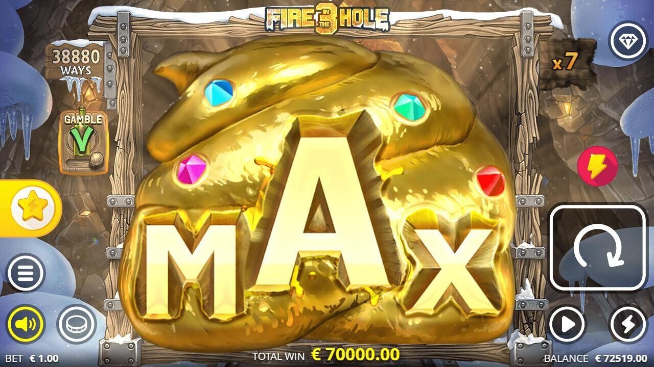 Fire in the Hole 3 slot Golden Nugget feature screenshot