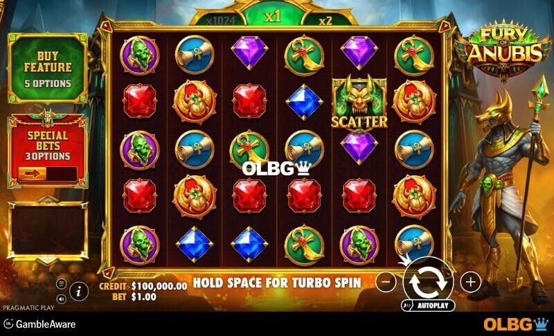 Fury of Anubis slot base game screenshot