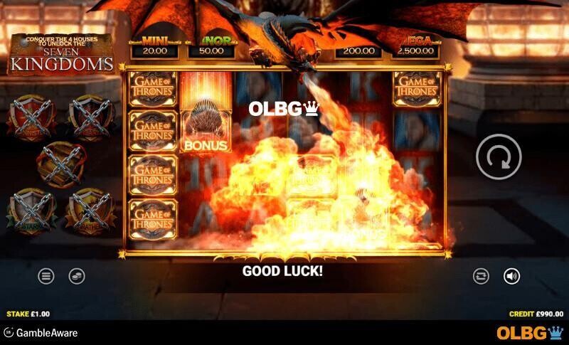 Game of Thrones slot Dragon Inferno modifier screenshot