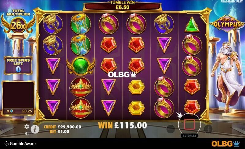 Gates of Olympus slot Free Spins feature screenshot