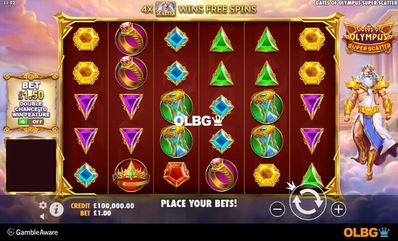 Gates of Olympus Super Scatter slot base game screenshot