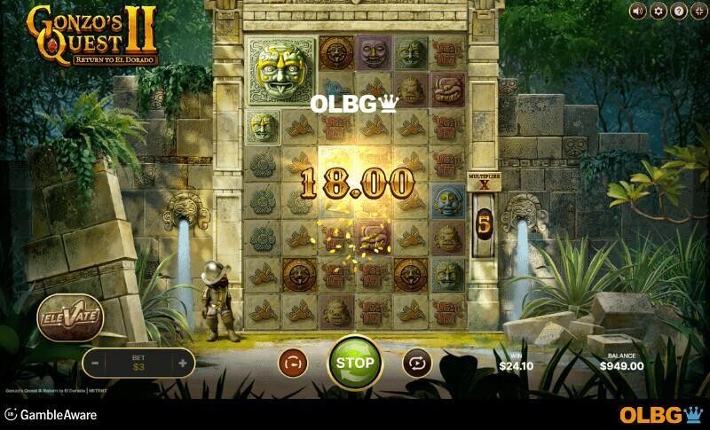 Gonzo’s Quest 2 slot Avalanche & Expanding Reels screenshot