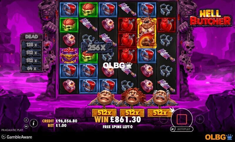 Hell Butcher slot No Miss Madness Free Spins feature screenshot
