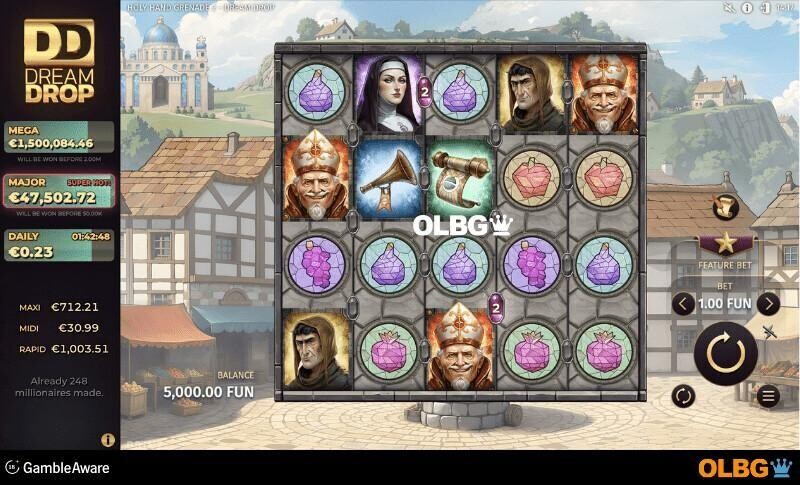 Holy Hand Grenade 2 Dream Drop slot base game screenshot