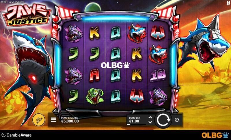 Jaws of Justice slot base game screenshot