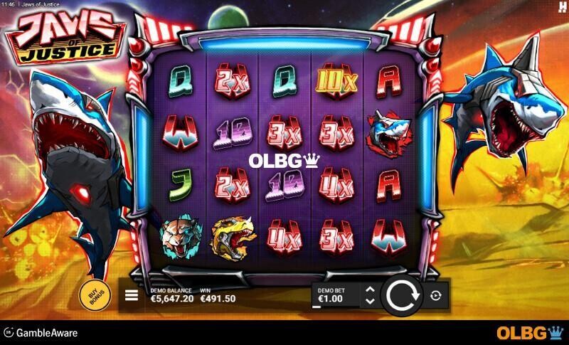 Jaws of Justice slot Laser Shark symbols screenshot