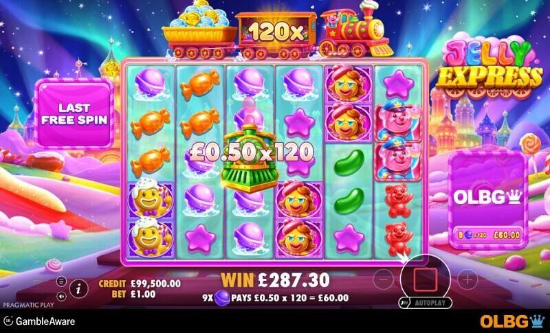 Jelly Express slot Super Free Spins feature screenshot