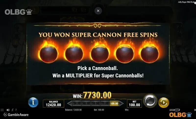jolly roger wild kraken slot super cannon free spins screenshot