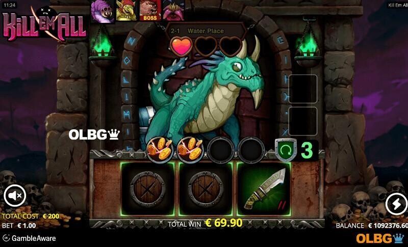 Kill Em All slot Dungeon Domination Spins feature screenshot