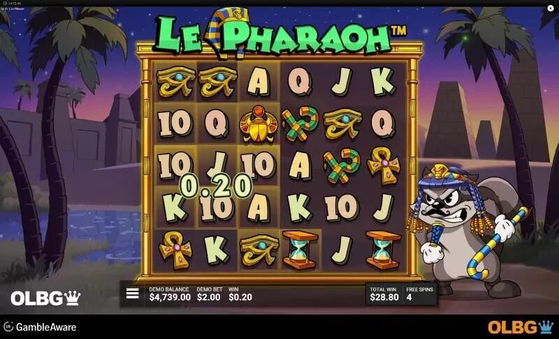 le pharaoh slot luck of the pharoah feature screenshot