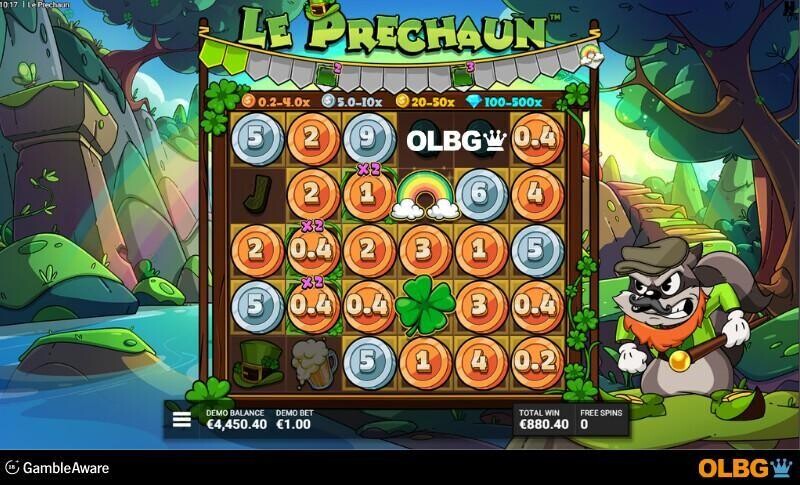 Le Prechaun slot Clover the Top Free Spins feature screenshot