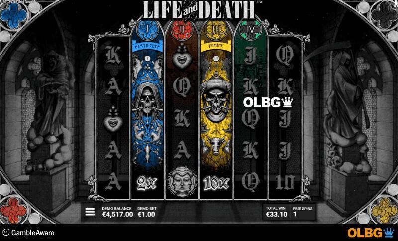 Life and Death slot Reckoning Bonus feature screenshot