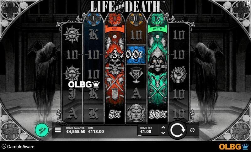 Life and Death slot Wild Multipliers & Wild Reels feature screenshot