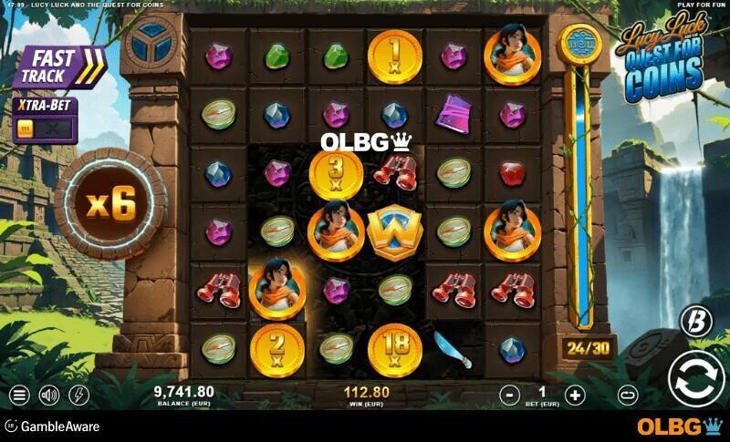 Lucy Luck and the Quest for Coins slot Coin Cluster feature screenshot