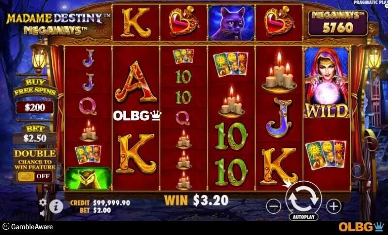 madame destiny megaways slot base game screenshot