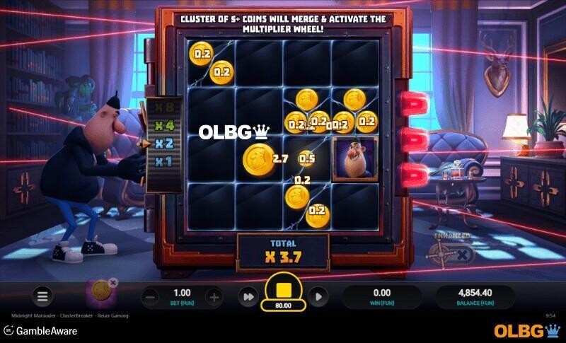Midnight Marauder ClusterBreaker slot Coin Caper Bonus feature screenshot