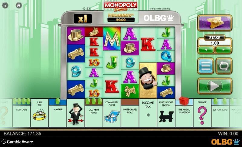 Monopoly Deluxe slot base game screenshot