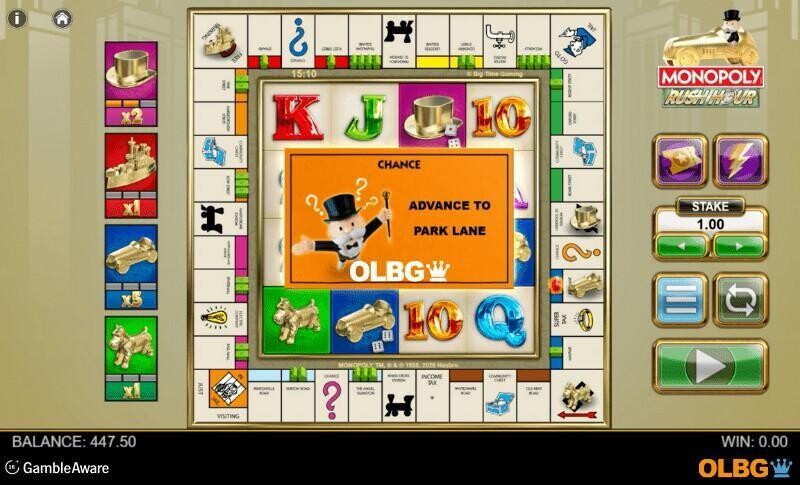 Monopoly Rush Hour slot Card Bonus feature screenshot