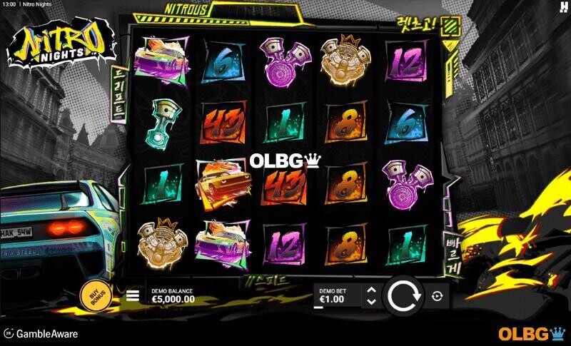 Nitro Nights slot base game screenshot