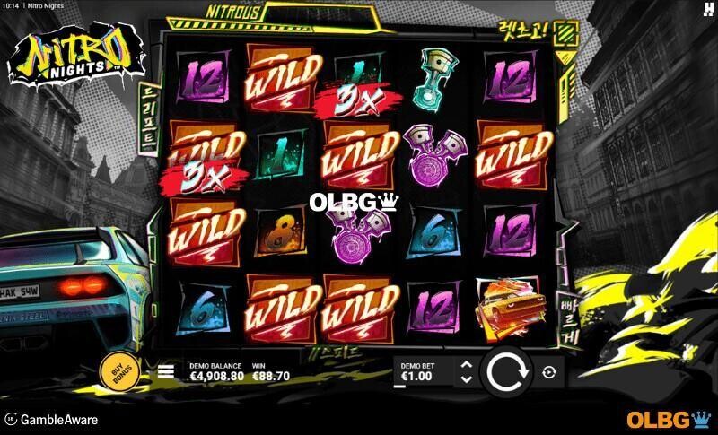 Nitro Nights slot Burnout Mode feature screenshot
