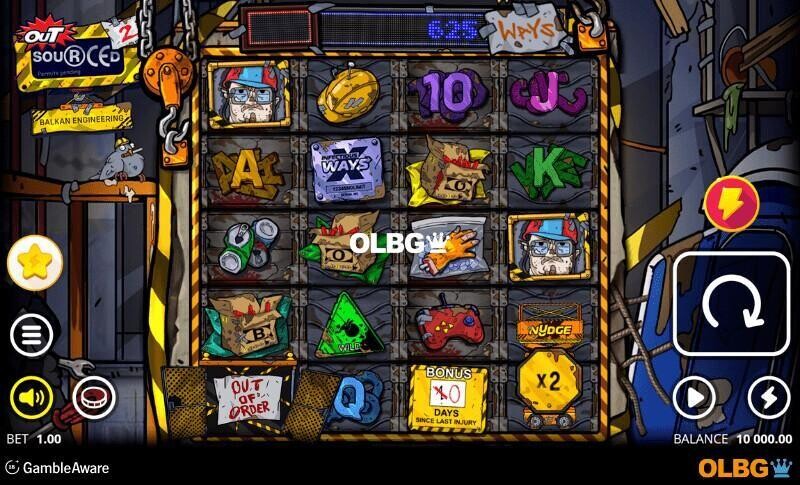 Outsourced 2 Balkan Engineering slot base game screenshot