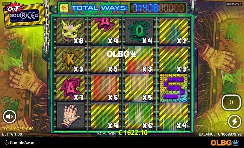 Outsourced slot Sweatier Spins feature screenshot