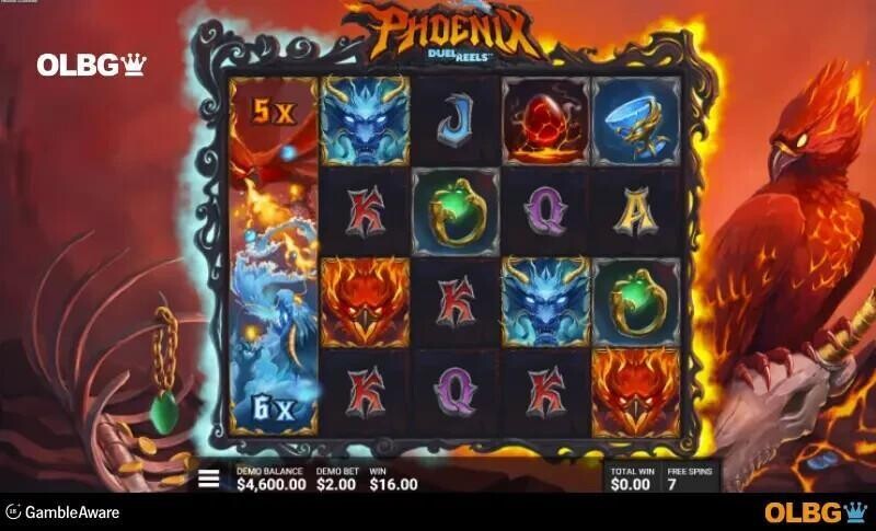 phoenix duelreels slot game duelreels feature screenshot