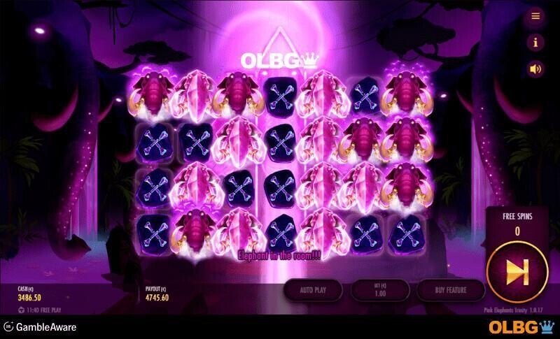 Pink Elephants Trinity slot Bonus Game feature End Game screenshot