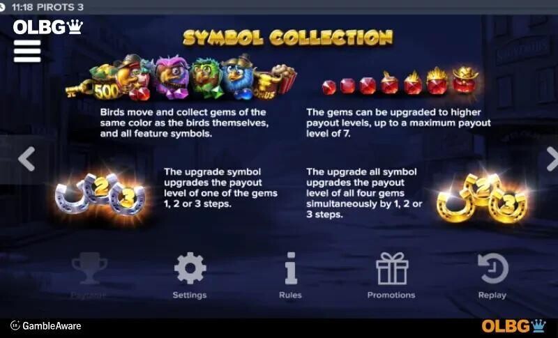pirots 3 slot game feature symbols screenshot