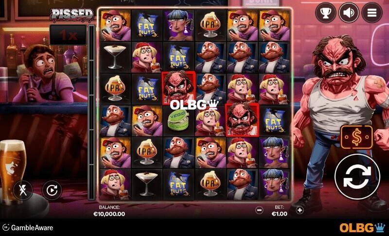 Pissed slot base game screenshot