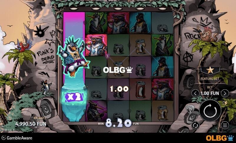 Punk Penguin slot Stage Dive Wild feature screenshot