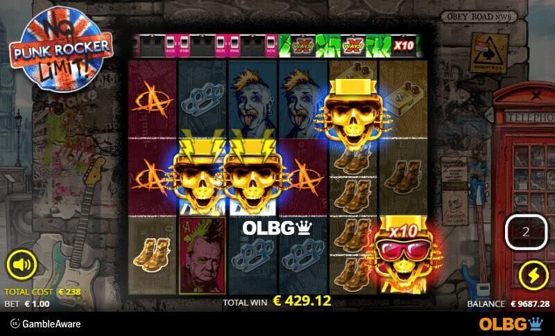 Punk Rocker slot Civil War Free Spins feature screenshot