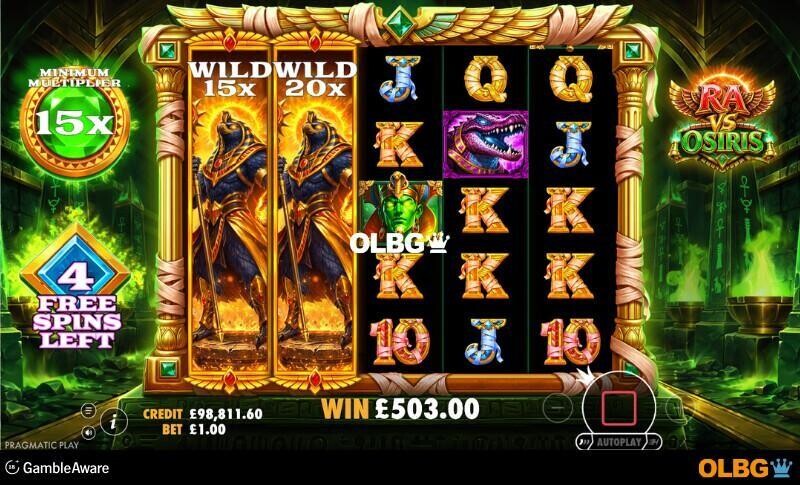 Ra vs Osiris slot Free Spins feature screenshot