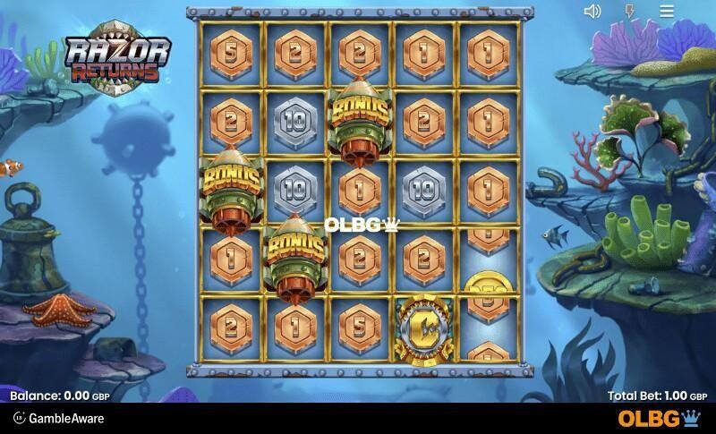 Razor Returns slot Razor Reveal feature screenshot