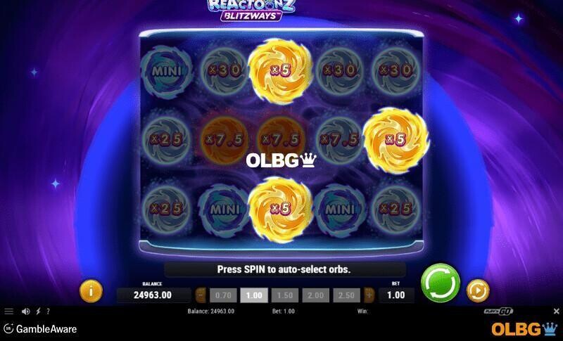 Reactoonz Blitzways slot Cosmic Prize feature screenshot