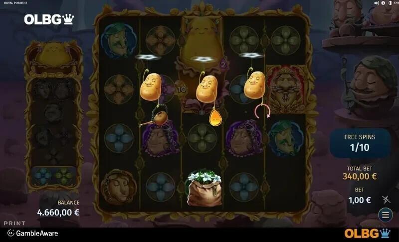 royal potatos 2 slot potato sack feature screenshot