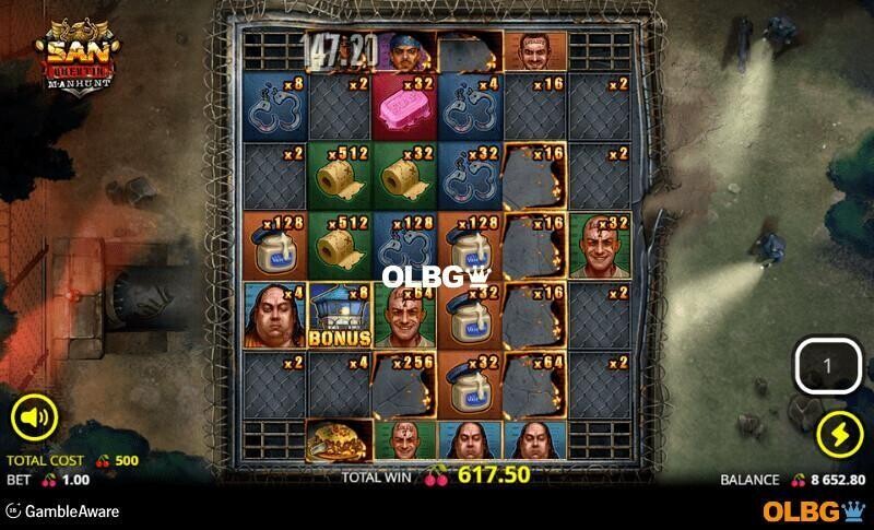 San Quentin Manhunt slot Manhunt Spins feature screenshot