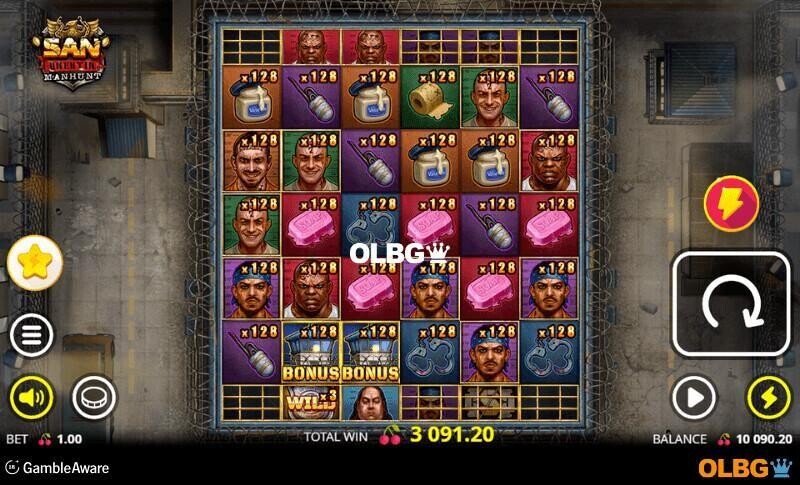 San Quentin Manhunt slot Multiplier Blocks screenshot