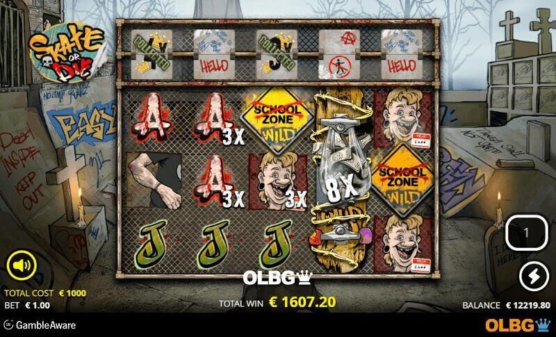Skate or Die slot Boneyard Spins feature screenshot