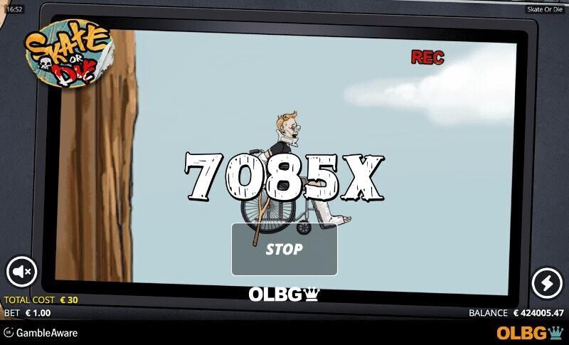 Skate or Die slot Crasher Game feature screenshot