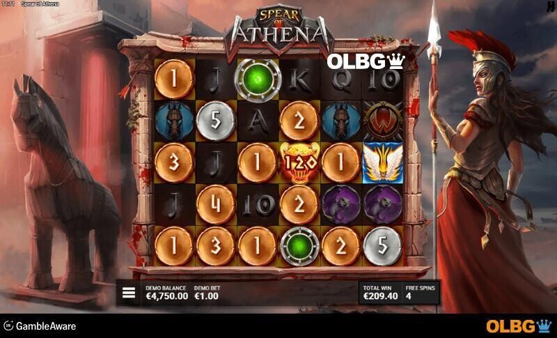 Spear of Athena slot Siege of Troy feature screenshot