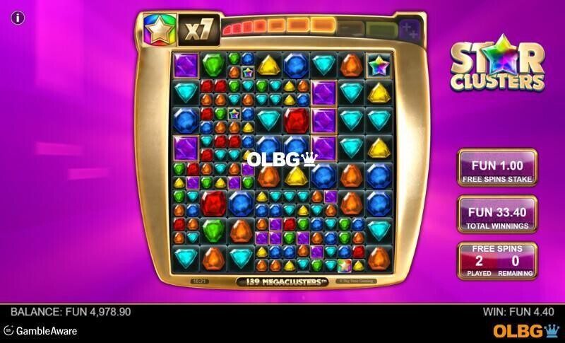 Star Clusters Megaclusters slot Free Spins feature screenshot