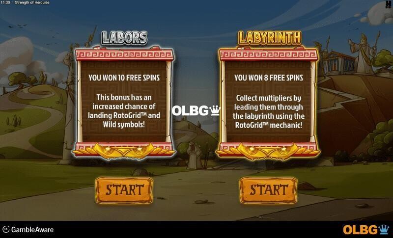 Strength of Hercules slot Bonus Choice screenshot