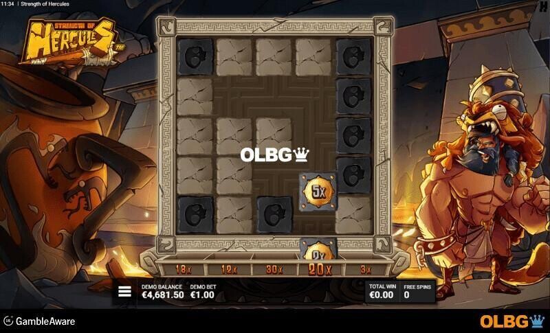 Strength of Hercules slot Godly Labyrinth Bonus Game feature screenshot